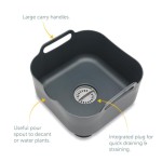 ReBorn - Recycled Washing Up Bowl - Kitchen Dish Wash & Drain - Large Carry Handles - Integrated Plug - Useful Pour Spout - 9 Litres Capacity - Made
